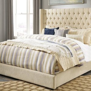 Oliver Padded Wingback Platform Bed Frame